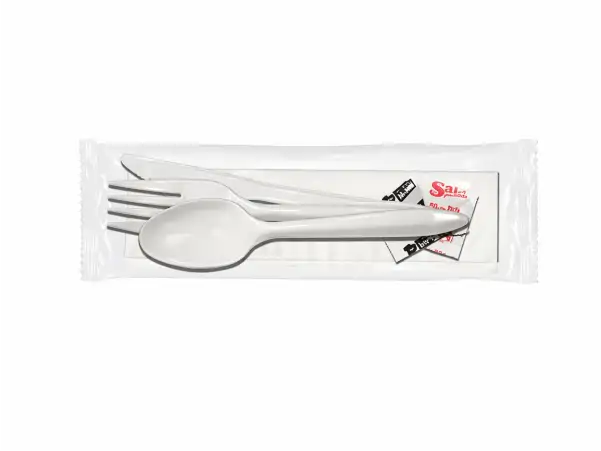 6PC Cutlery Kit PP White Medium Weight