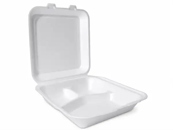 Take-Out Container Hinged with Dome Lid 3 Compartment