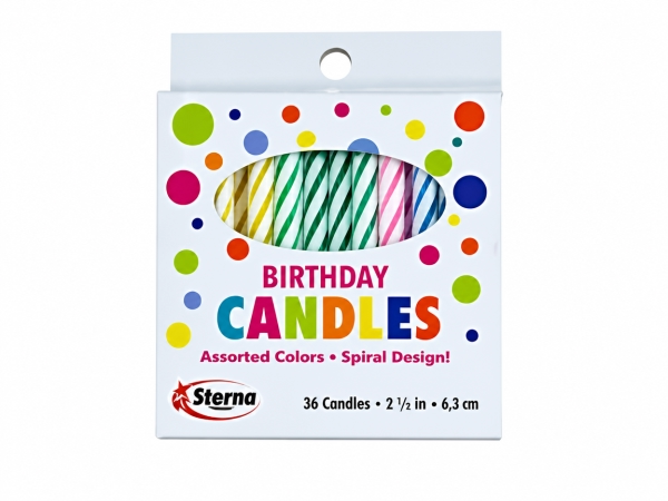 Birthday Candle Assorted Spiral