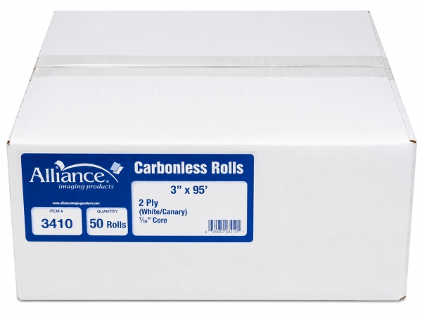Alliance 2-Ply Carbonless Receipt Rolls 3 x 95