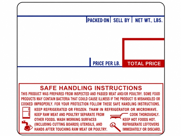 CAS 1478-S/H Safe Handling Scale Label